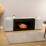 Тумба под ТВ с биокамином SteelHeat IMOLA IMPULSE 140 см (корпус Серый бетон / фасады Мрамор) фото 2