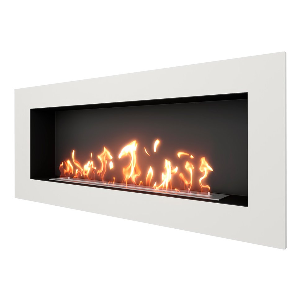 Биокамин встраиваемый SteelHeat GRAND 1500 с рамкой цвет белый Биокамин встраиваемый SteelHeat GRAND 1500 с рамкой цвет белый